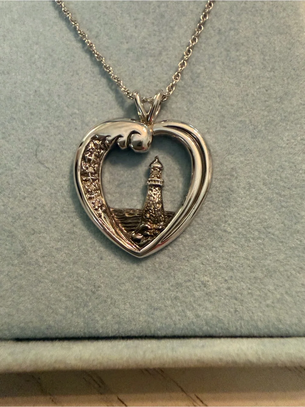 Ashton Drake Thomas Kincaid Lighthouse Pendant Necklace
